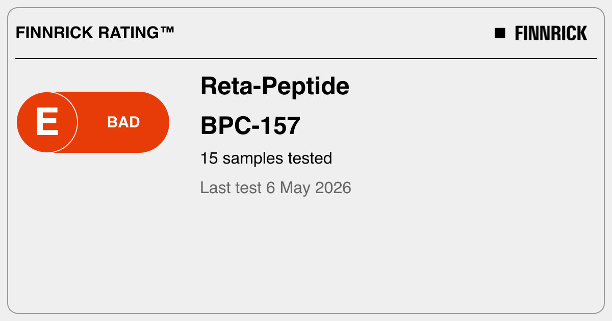 reta bpc 157 Reta-Peptide: BPC-157 tests and rating - Finnrick