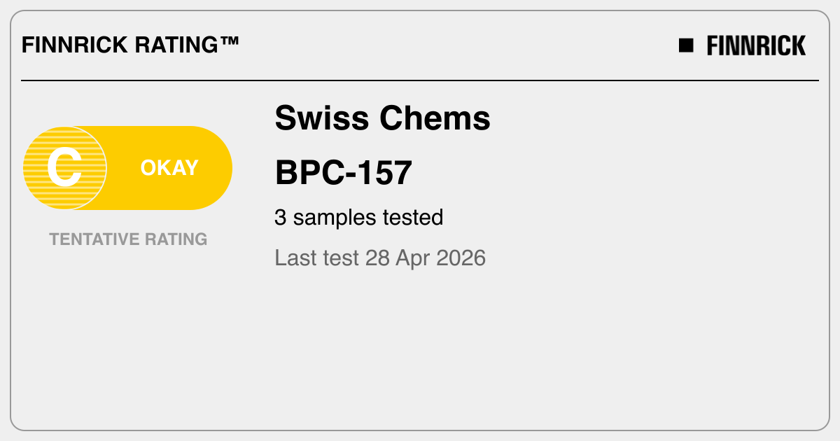 swiss labs bpc 157 Swiss Chems: BPC-157 tests and rating - Finnrick