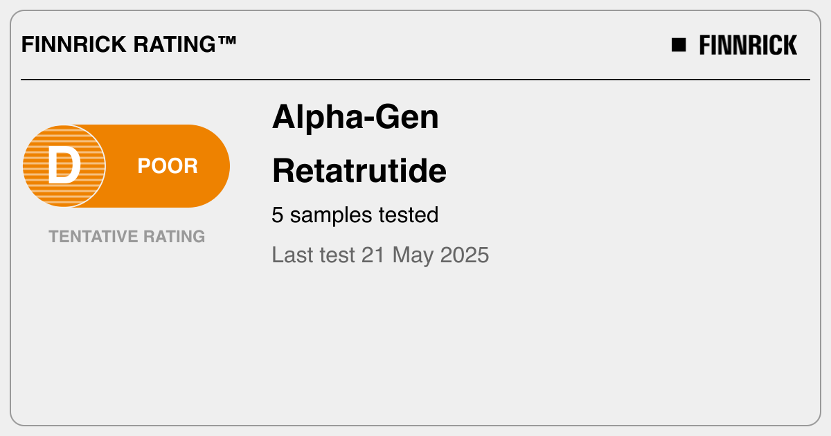 Alpha-Gen: Retatrutide tests and rating - Finnrick