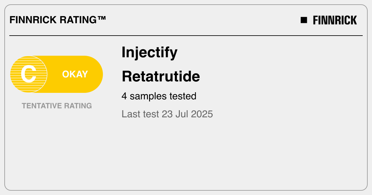 Injectify: Retatrutide tests and rating - Finnrick