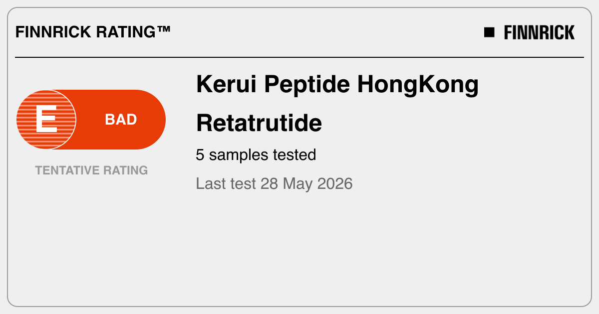 Kerui Peptide HongKong: Retatrutide tests and rating - Finnrick