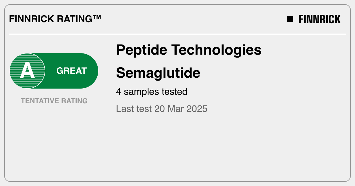 Peptide Technologies: Semaglutide tests and rating - Finnrick