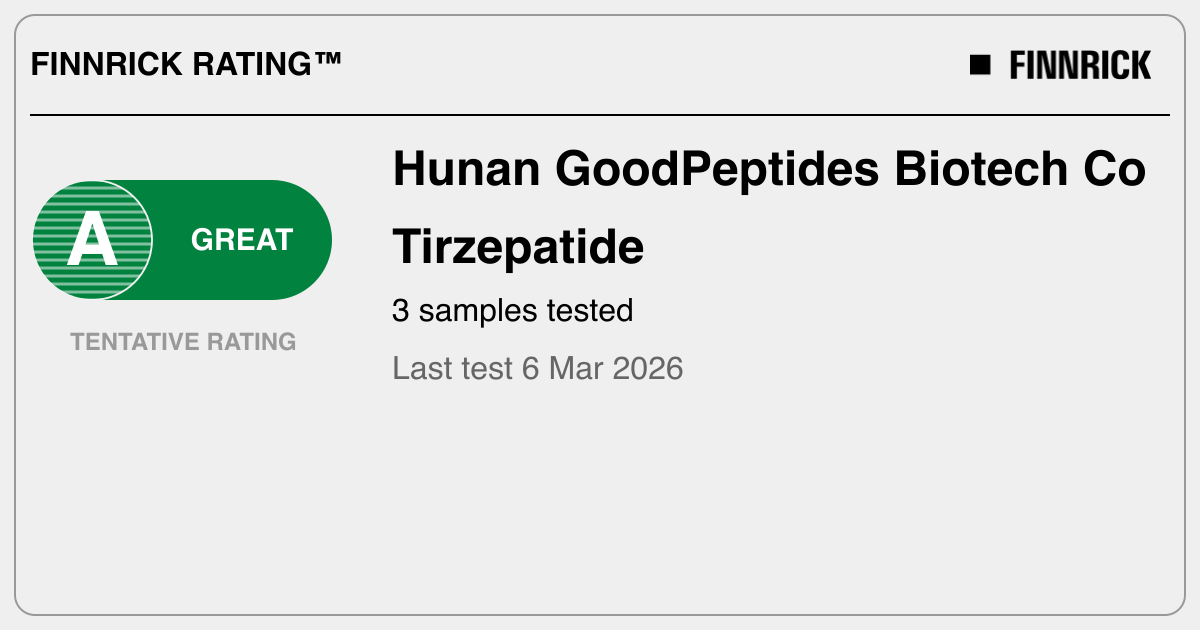 Hunan GoodPeptides Biotech Co: Tirzepatide tests and rating - Finnrick