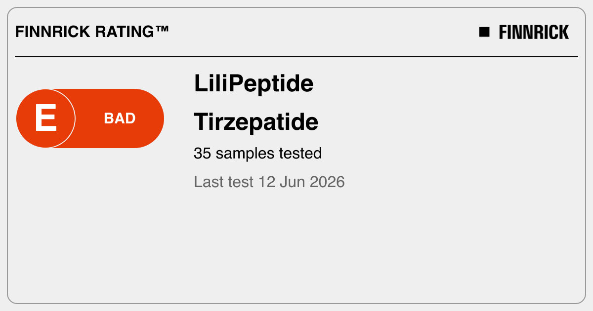 tirzepatide samples LiliPeptide: Tirzepatide tests and rating - Finnrick