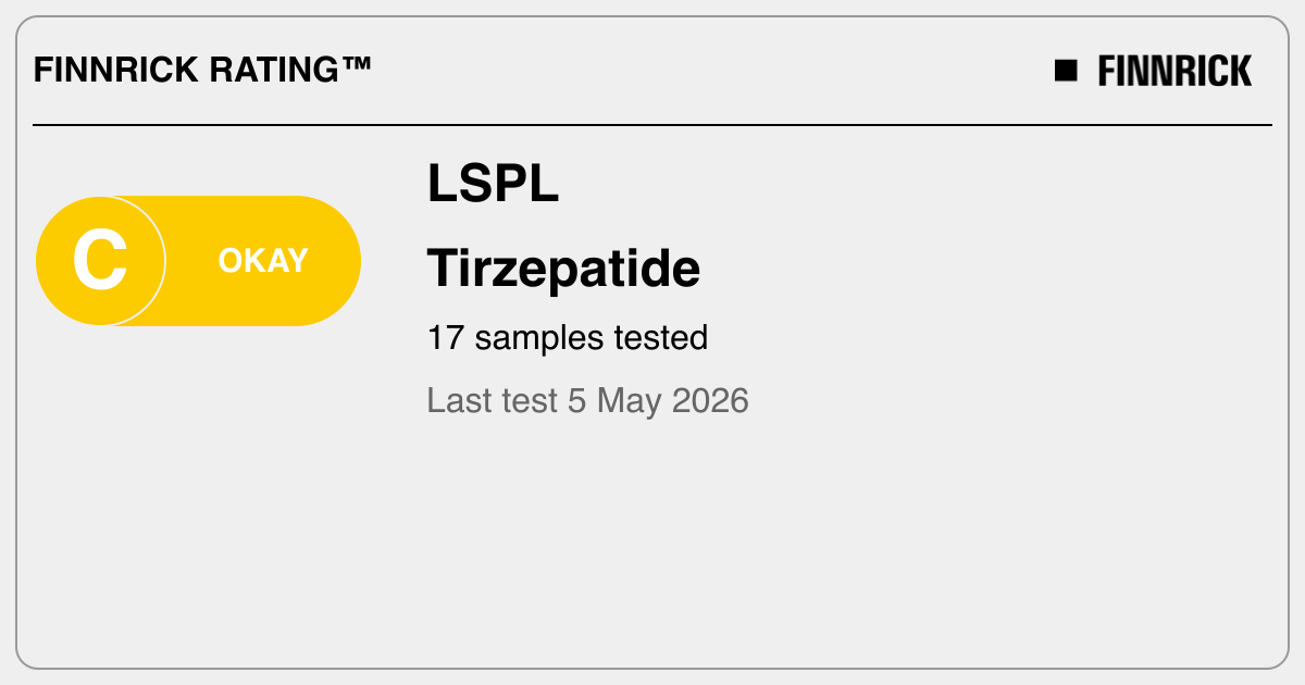 tirzepatide samples LSPL: Tirzepatide tests and rating - Finnrick