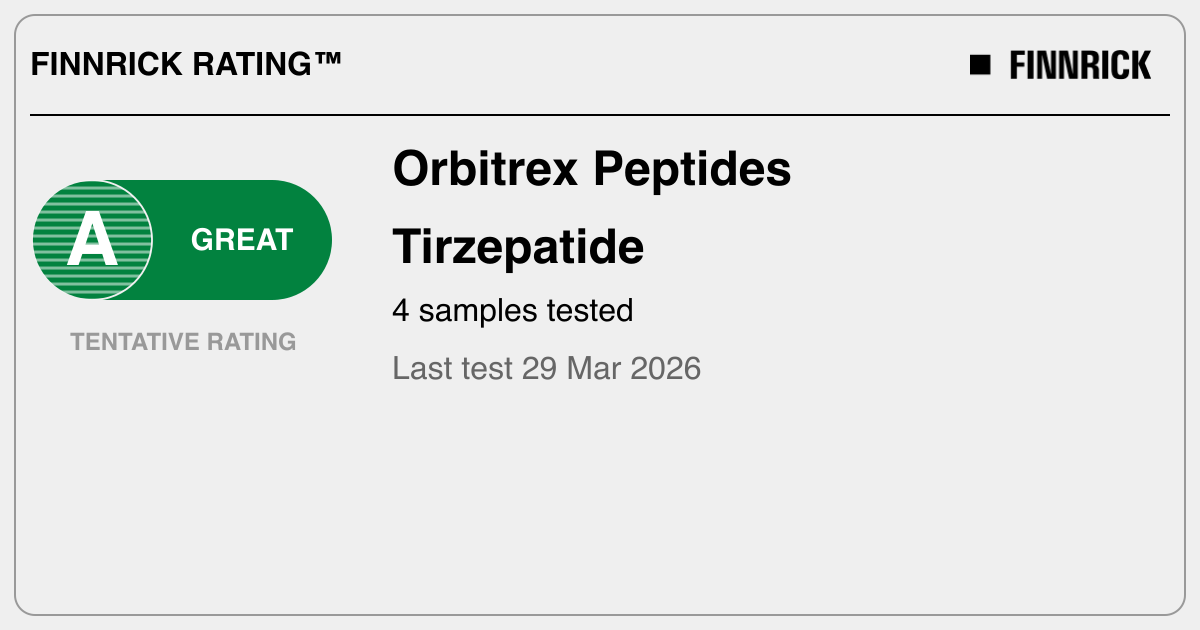 tirzepatide polaris peptides Orbitrex Peptides: Tirzepatide tests and rating - Finnrick