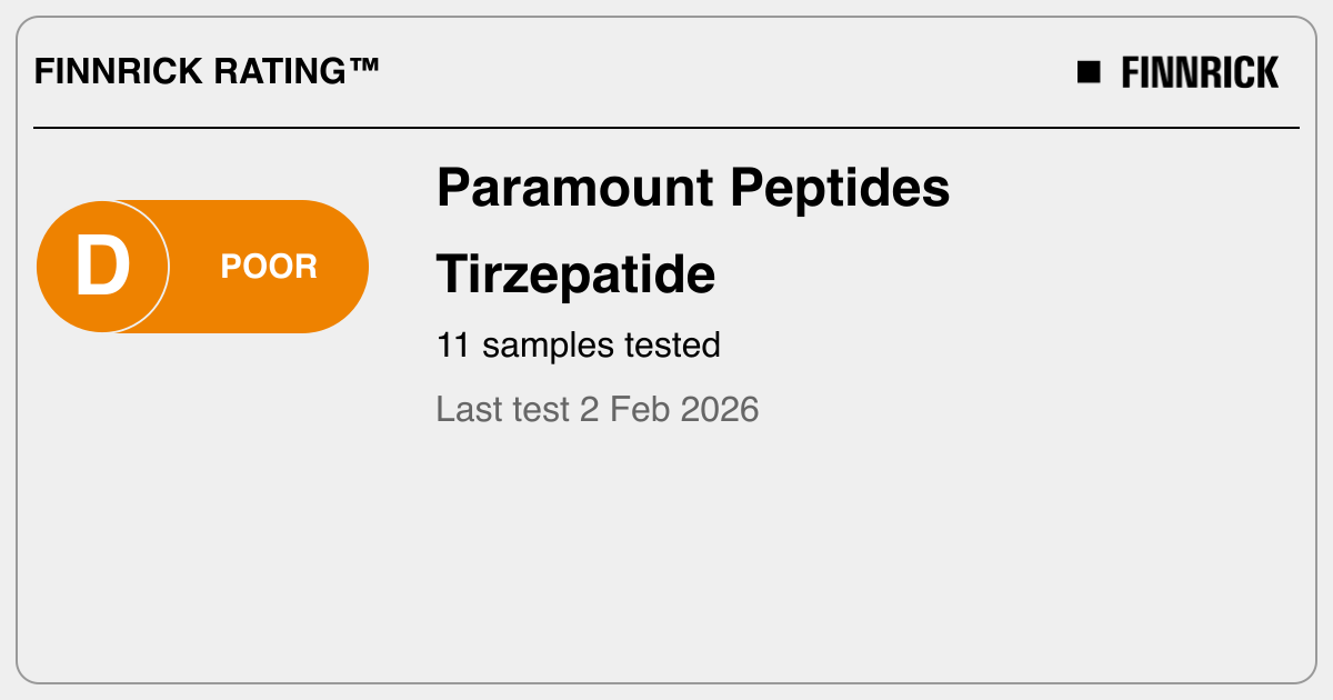 paramount peptides tirzepatide Paramount Peptides: Tirzepatide tests and rating - Finnrick